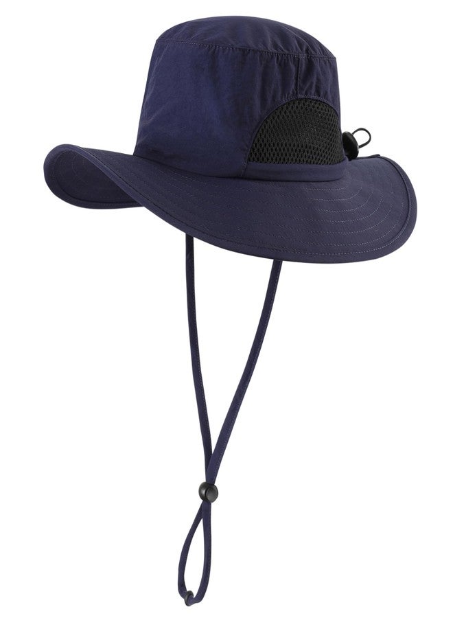 Connectyle Kids Bucket Hat Boys Safari Fishing Wide Brim Sun UPF 50+ Beach Hat Breathable Navy Blue - Image 1